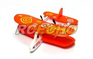 Biplane RC 2CH Infrared Orange Mini Airplane RTF EA534