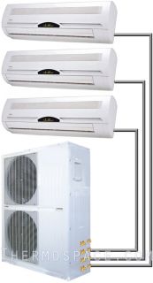27000 BTU Tri Zone Mini Split Air Conditioner 9000 x 3