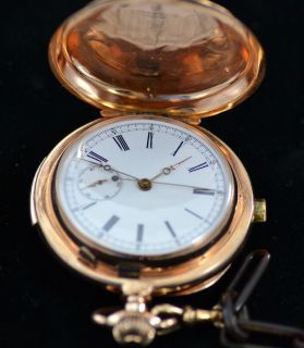 18K Solid Gold Pocket Watch Minute Repeater Chronograph