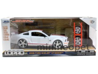 Jada LoPro 2008 Ford Shelby GT 500KR 1 24 with 2 Sets of Wheels White