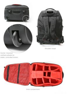 23L Pro Wheels Rolling Backpack Camera Cart Photography Carry Case Bag
