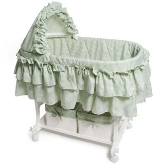 Rock baby to sleep in the cozy comfort of this beautiful sage gingham