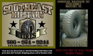 Goodyear Wrangler oz Military Tires $229 per Set of 4