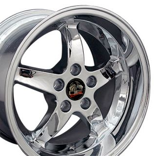 17 Chrome Cobra R Deep Dish Wheels Rims Fit Mustang ®