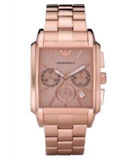 Emporio Armani Watch, Womens Chronograph Rose Gold Plated Stainless