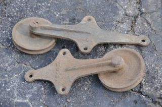 Antique Cast Iron Barn Door Rollers Track Vintage Architectural