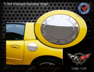 C5 Corvette Racing Style Polished Stainless Steel Gas Fuel Door Cover