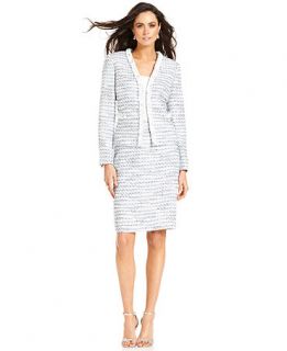 Tahari by ASL Suit, Boucle Studded Jacket & Skirt   Womens Suits