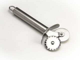 Pizza Wheel Cutter Flat & Fluted Wheel Stainless Steel Chrome Plated