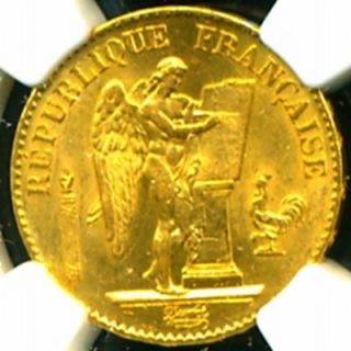 1879 FRENCH ANGEL GOLD COIN 20 FRANCS * NGC CERTIFIED GENUINE & GRADED