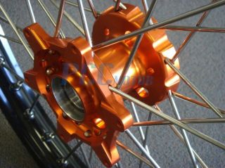 KTM 125 144 200 300 250 450 520 525 CNC Hub Wheel Wheels Set Orange