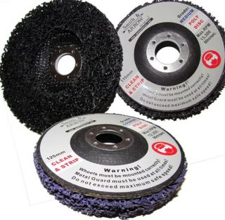 2X 4 5 Poly Strip Wheels Disc Car Paint Rust Removal Clean Angle