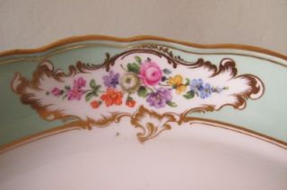 Large 19th Meissen Porcelain Handpainted Floral Comport