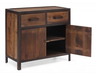Fort Mason Wood Vintage Inspired Collection, Solid Elm Wood, Metal