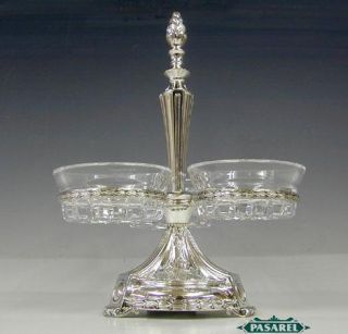 Magnificent Silver Crystal Troika Centerpiece Epergne