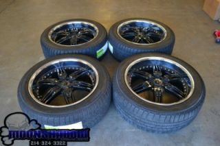 22 FOOSE DF 6 Black Chrome Wheels Rims Ford F150 Expedition Pirelli