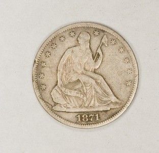 1871 CC VF Seated Liberty Half Dollar LG243