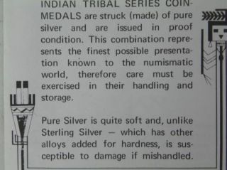 Indian Tribal Series 999 Pure Silver Coins 1972 A223