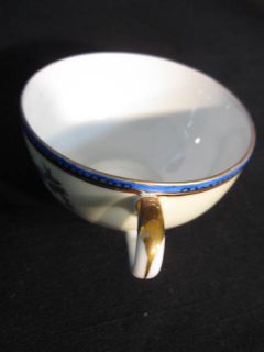 Vintage Noritake China Gold Trim Set 5 Cup Snack Plates