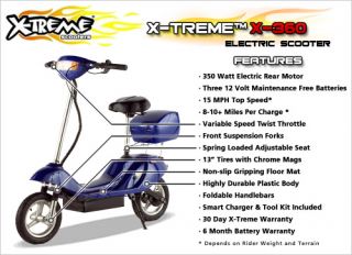 Treme Scooters   X 360 Blue   Electric Transport Scooter   350 Watts