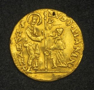 1799, Venice, Doge Ludovico Manin. Gold Mezzo Zecchino (½ Ducat) Coin