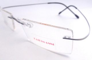 Luxury Titanium Gray Rimless Men Flexible Eyeglass Frame Eyewear