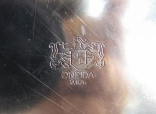 Oneida Silver Plate Round Platter Embossed Scroll Rim