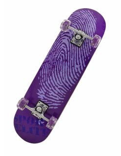 Purple Thumbprint Skateboard with Clear Purple Light Up Wheels