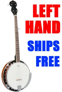Left Hand Handed New 5 String Banjo Closed Back w Remo