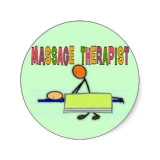 Massage Therapist Stick People Design Gifts Round Stickers