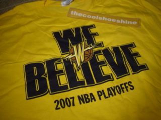  State NBA GS Warriors WE BELIEVE T Shirt NBA 2007 PLAYOFFS NEW XL