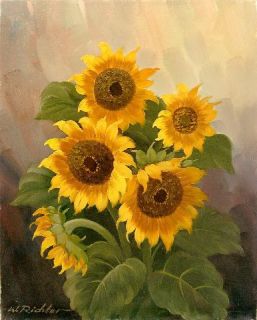Sonnenblumen   Orig. Ölgemälde auf Lwd. 40/50 (Richter)