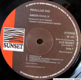 amon düül II lp phallus dei, vinyl sunset sls 50257 original UK