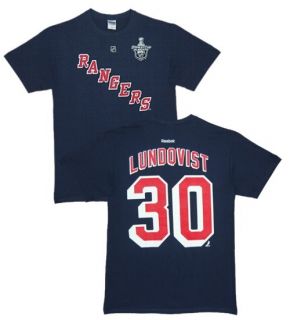 NHL T Shirt NEW YORK NY RANGERS Henrik Lundqvist #30 navy Stanley Cup