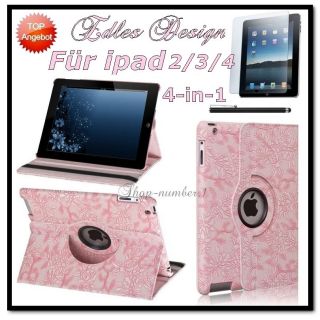 Schutz Hülle iPad 2 & 3 +Folie 360° Leder Tasche Smart Cover Case