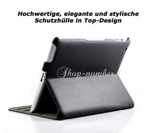 4in1 Edles iPad 3 & 2 Smart Cover Leder Schutz Hülle +Schutzfolie