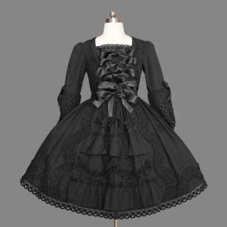 schwarz gothic dress damen kleider kunstvoll cosplay victorian