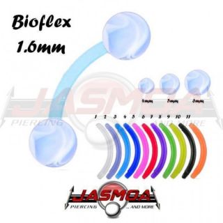 Intimpiercing Banane Piercing Bioflex 1,6mm mit Color Marmor Kugel
