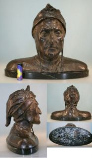 Dante Bronze Büste Jugendstil 36 cm 14,5 Kilo