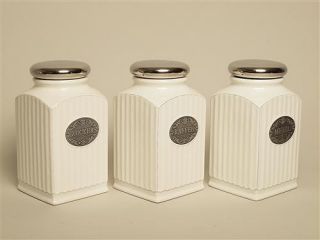 Vorratsdosen Behälter Mehl Zucker Kaffee Keramik weiss