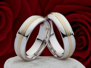 Eheringe Trauringe Verlobungsringe aus 925 Silber & 585 Gold+ Ring