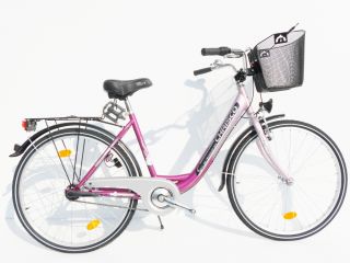 26 Zoll Citybike Damen Mädchen Fahrrad lila pink 3 Gang