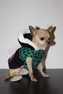 COOLE gefütterte Chihuahua Hundejacke mit Kapuze Jacke mit Pailletten
