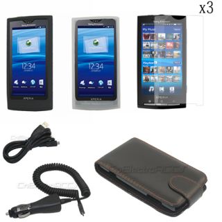 Leder Tasche KFZ USB Kabel für Sony Ericsson Xperia X10