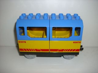 LEGO DUPLO Eisenbahn Intelli 1 großer Personenwaggon gelb/blau