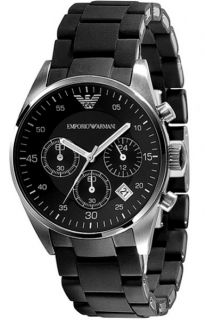 Emporio Armani Uhr AR5868   Unisex Chronograph Watch black AR 5868