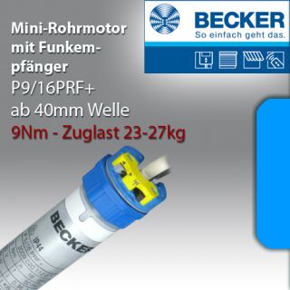 Becker Rolladen   Rohrmotor Rolladenantrieb+Funkempfänger, 9Nm P 9/16
