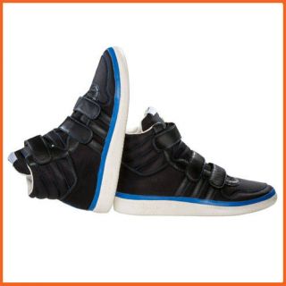 ADIDAS Sneaker Schuhe 4 Bit schwarz blau Turnschuhe Leder Schnuerer Gr