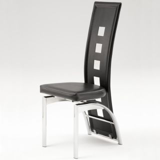 Stuhl Set mit 4 Stühlen, Metall chrom/schwarz NEU