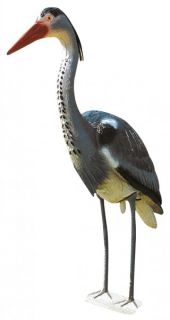 Fischreiher aus Kunststoff Vogel Gartenfigur Gartendeko Teichvogel